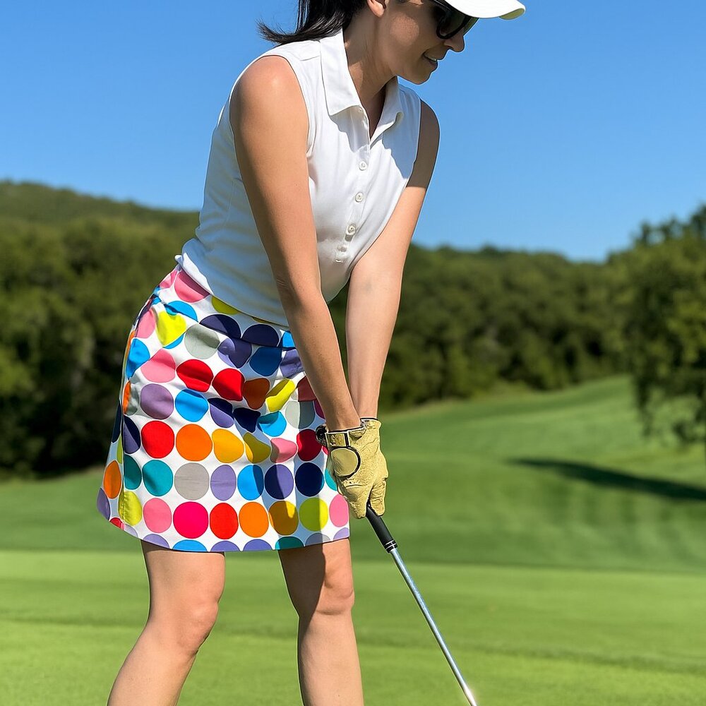 Loudmouth Ladies Skort Skirt Golf Fairway Disco Balls polka dot size 4